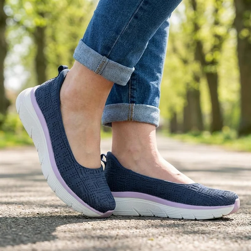 Easy Step In Comfort Wedge Shoes - BOJIE43018 / 329 291 - Navy