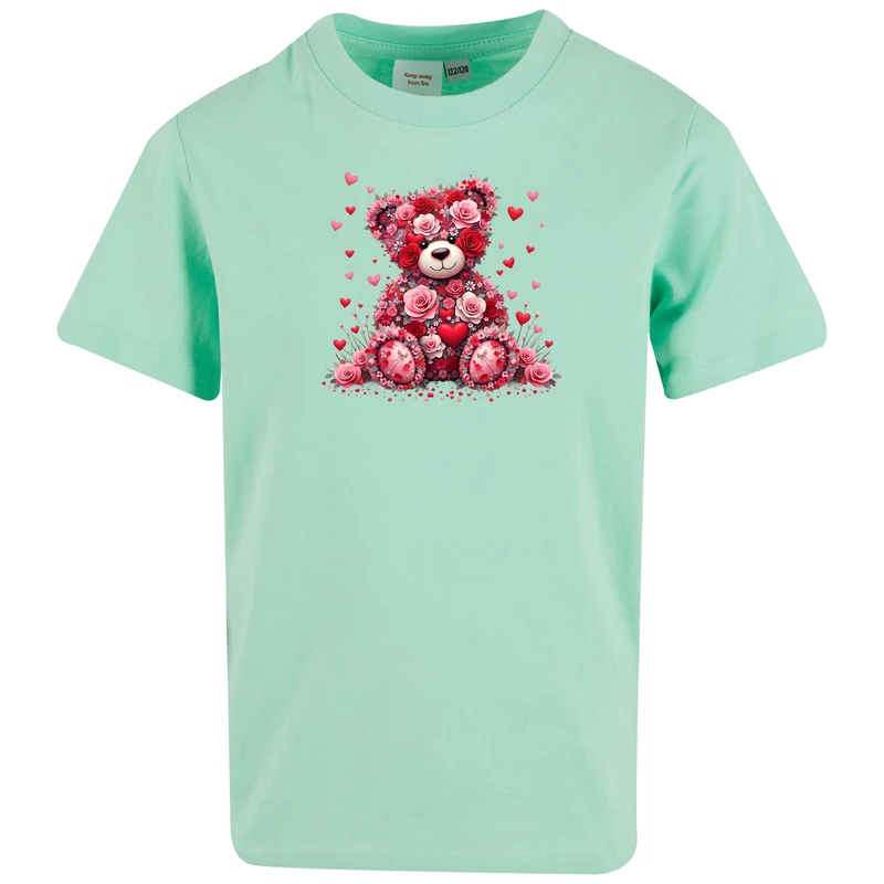 Kids T-Shirt - Teddybär Flower