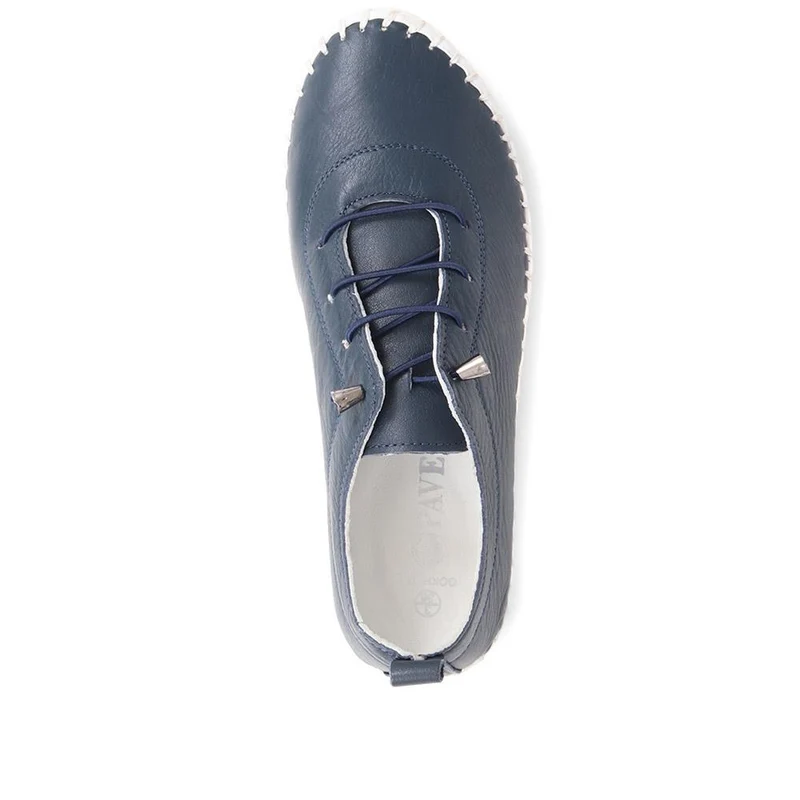 Leather Slip-On Trainers - GOKH37009 / 323 581 - Navy