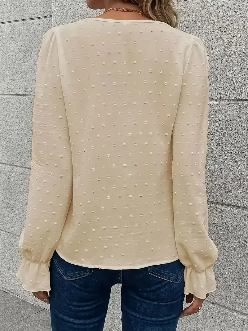 Rejina – Elegante Bluse Mit Spitzenkragen