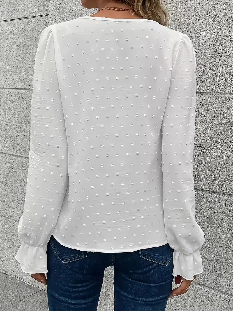 Rejina – Elegante Bluse Mit Spitzenkragen