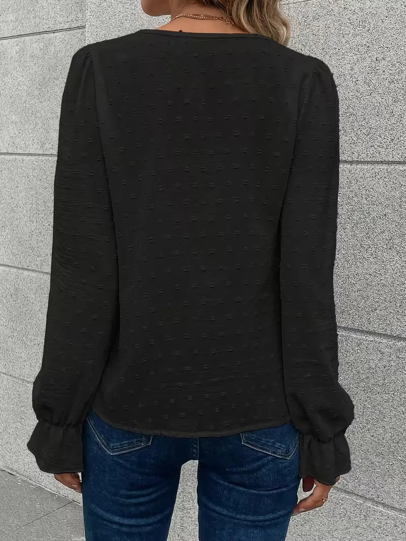Rejina – Elegante Bluse Mit Spitzenkragen