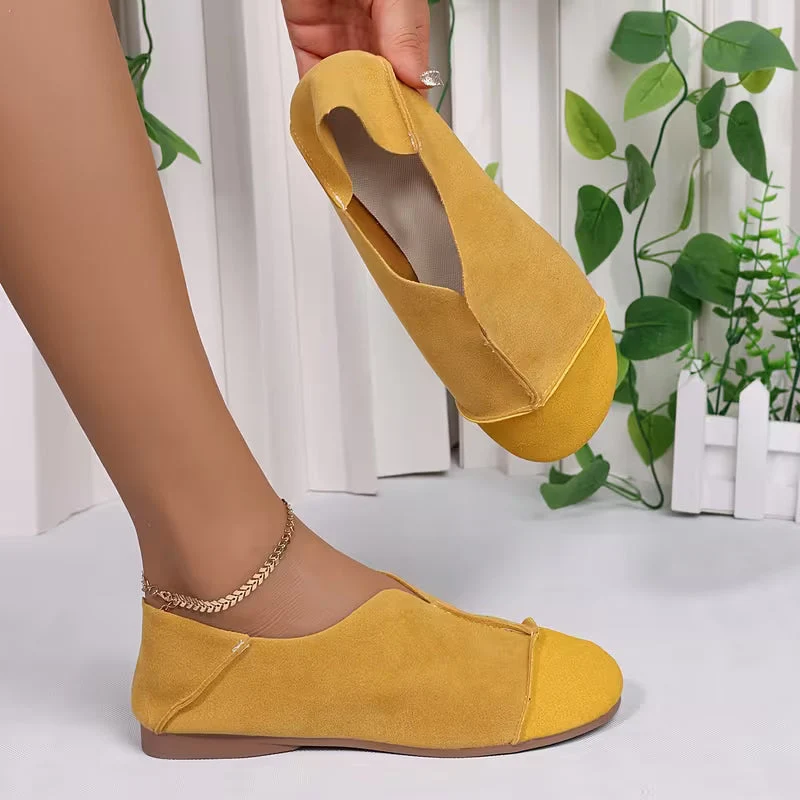 Bethan – Flexible Faltbare Flache Schuhe mit Eckiger Zehenpartie