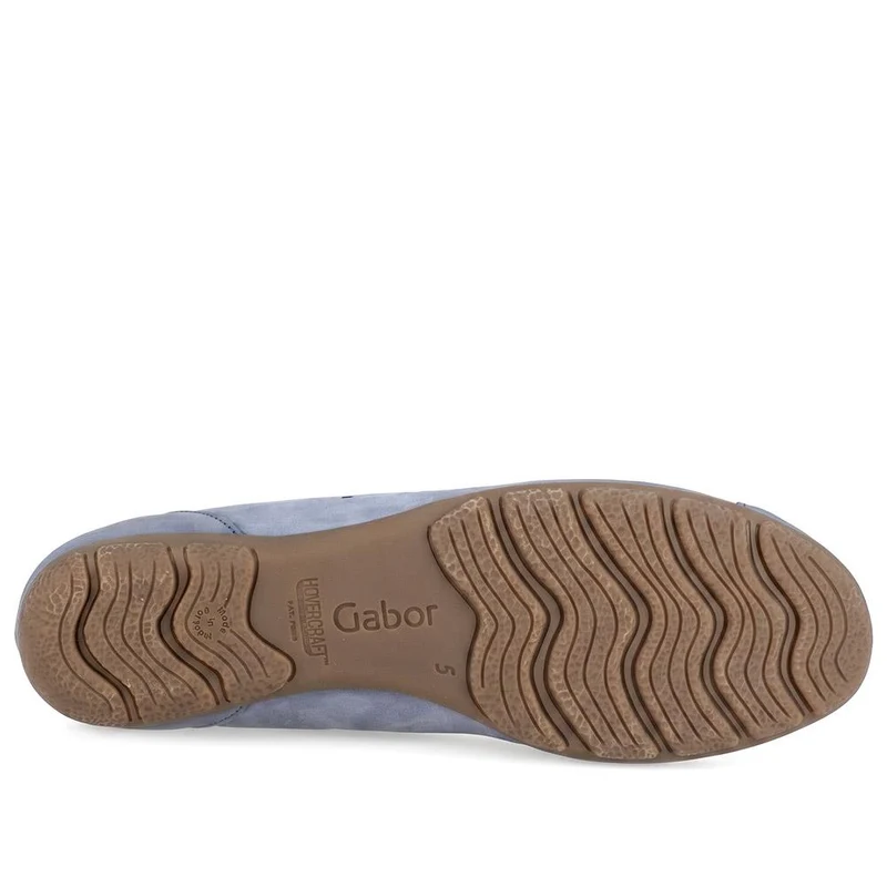 Gabor Leather Perforated Ballet Flats - GABC44060 / 330 679 - Denim