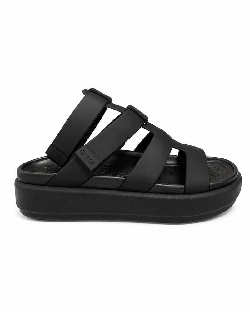 CROCS Brooklyn Luxe Gladiator-Sandalen für Damen | Schwarz