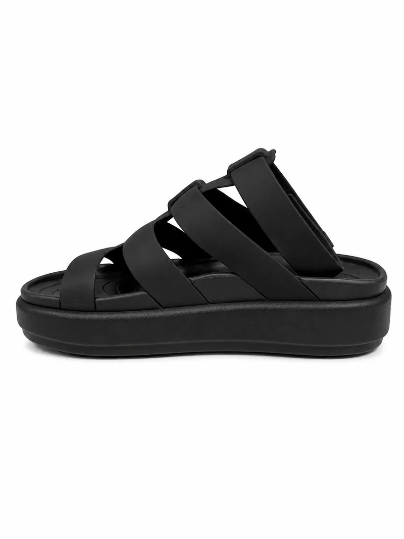 CROCS Brooklyn Luxe Gladiator-Sandalen für Damen | Schwarz