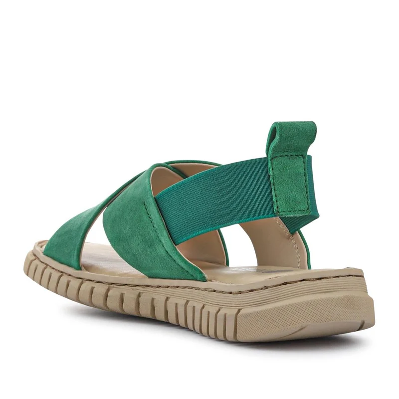 Elasticated Leather Sandals - RNB41006 / 327 239 - Green
