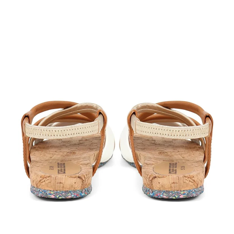 Flat Leather Sandals - JOSEF37500 / 323 354 - Tan Multi