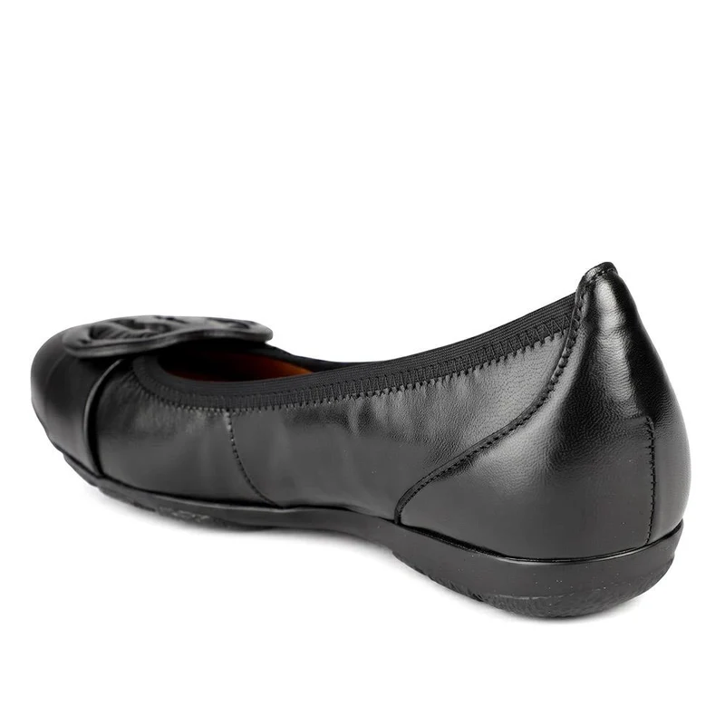 Gabor Leather Ballet Flats W/ Buckle Detail - GABC44058 / 330 677 - Black