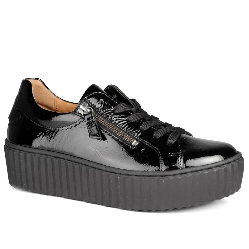 Gabor Leather Platform Trainers - GABC44057 / 330 676 - Black