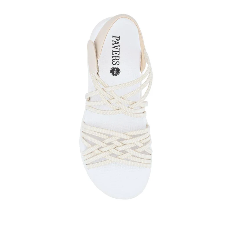 Wide Fit Stretchy Cushioned Sandals - WBINS41089 / 327 328 - Beige