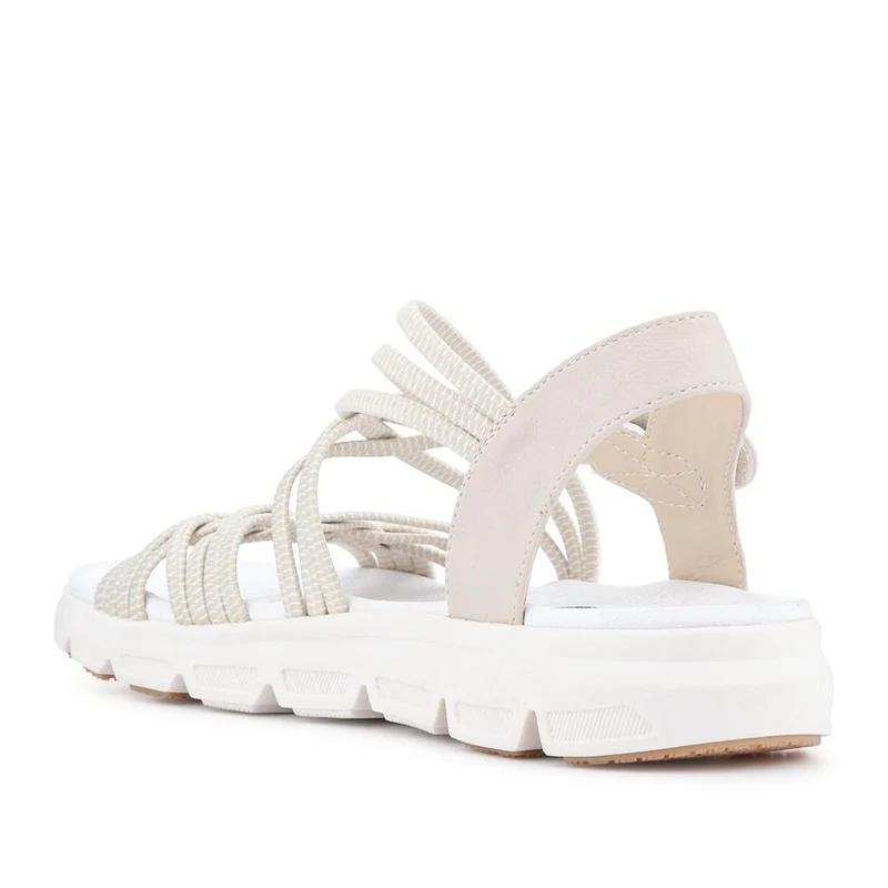 Wide Fit Stretchy Cushioned Sandals - WBINS41089 / 327 328 - Beige
