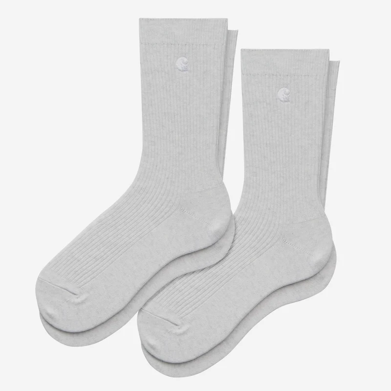 Carhartt WIP Madison Herrensocken | 2er-Pack | Aschgrau meliert