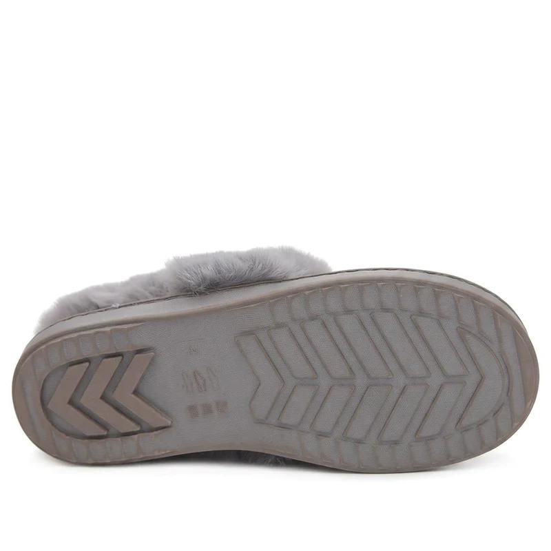 Luxury Faux Fur Full Slippers - GALOP44002 / 330 001 - Grey