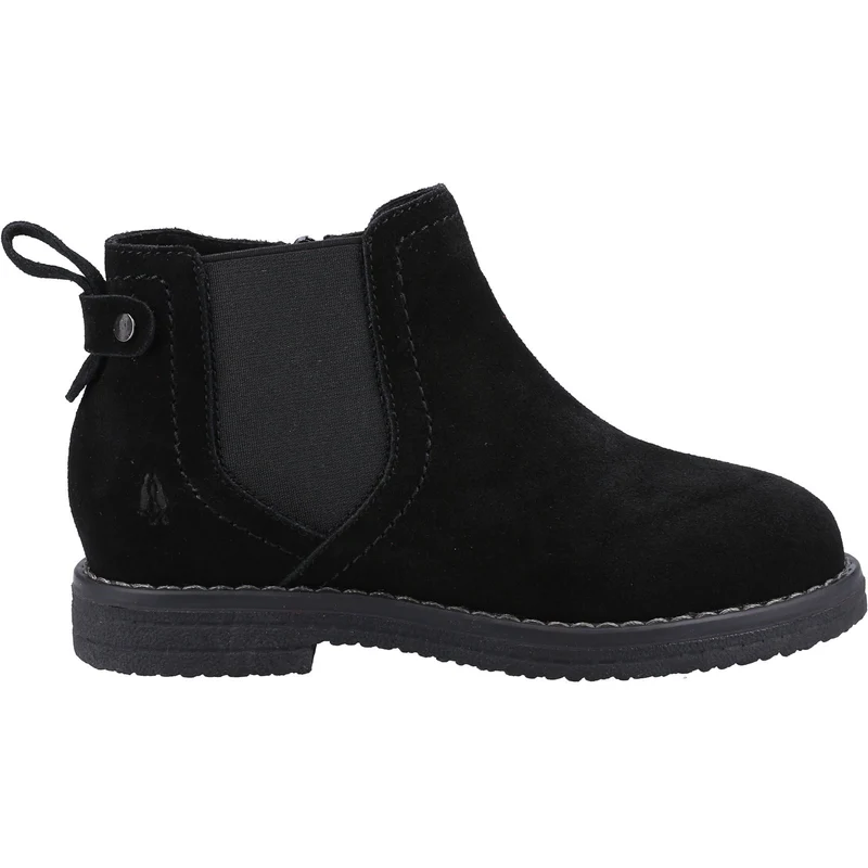 Hush Puppies Maddy Wildleder-Stiefelette für Mädchen – Schwarz
