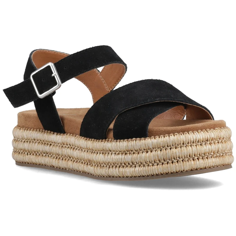 Hush Puppies Damen Rosa Rafia Sandale | Schwarz
