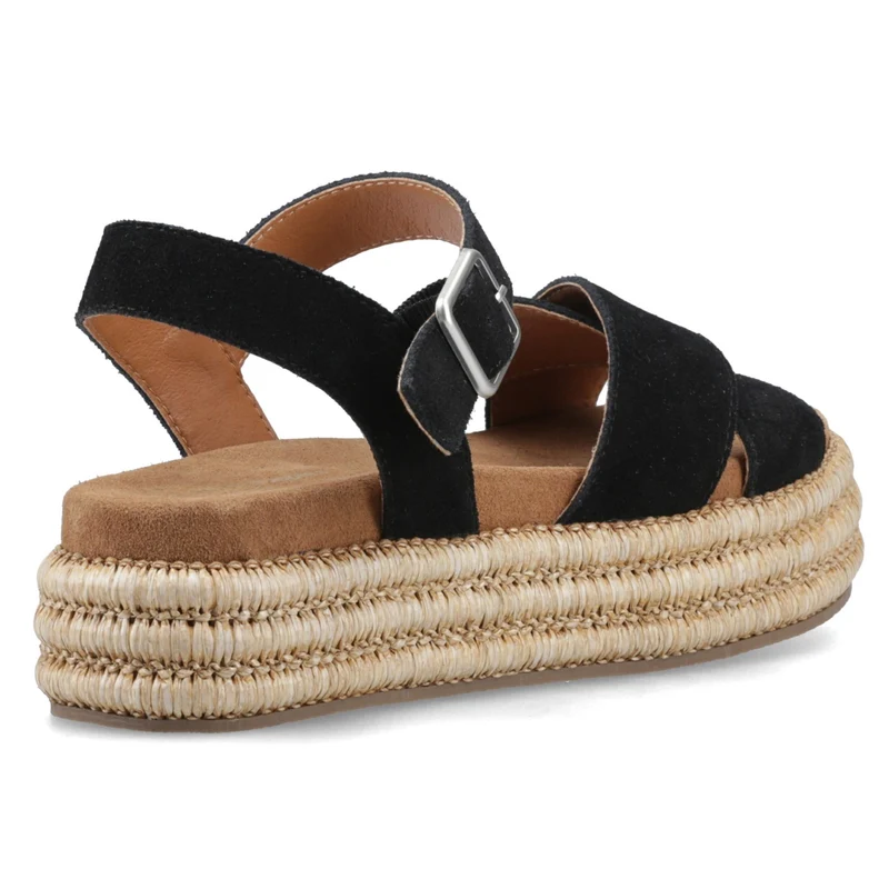 Hush Puppies Damen Rosa Rafia Sandale | Schwarz