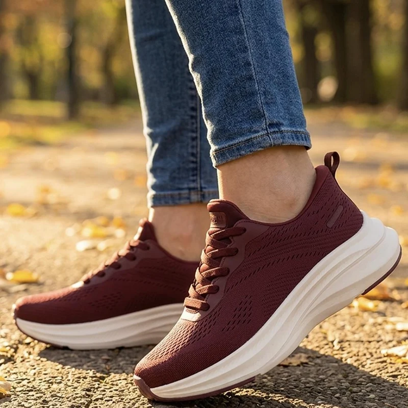 Pavers Active Wide Fit Easy Step In Trainers - VSHI43003 / 329 306 - Burgundy