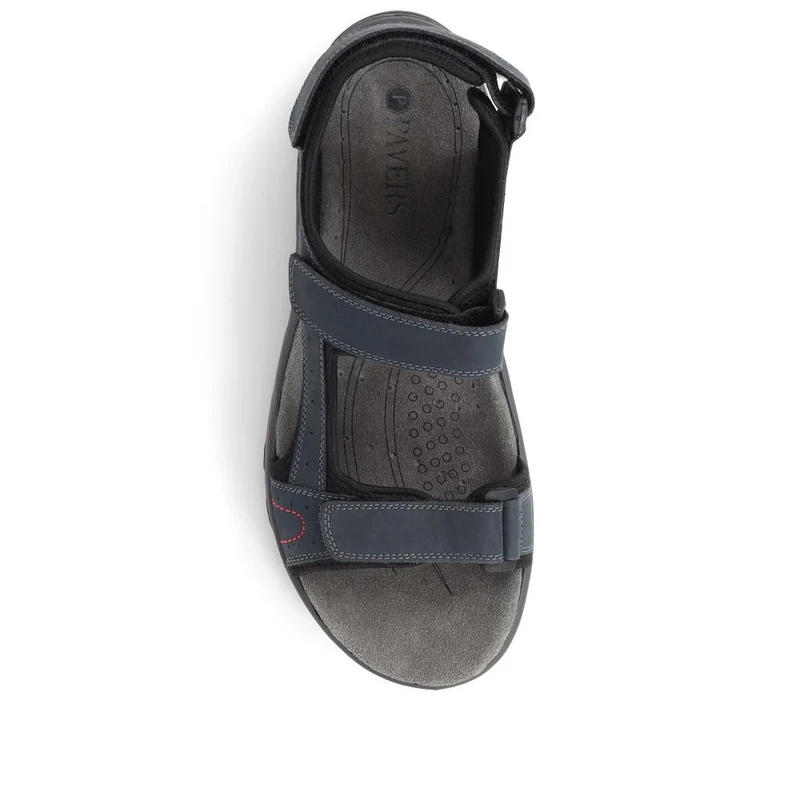 Adjustable Leather Walking Sandals - DDIN35007 / 321 538 - Navy