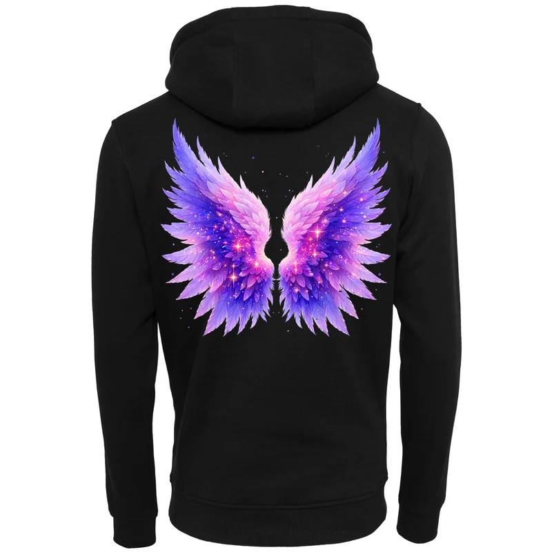 Hoodie - Angel Wings Lila - fluoreszierend