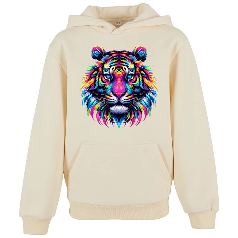 Kids Hoodie - Neon Löwe - fluoreszierend