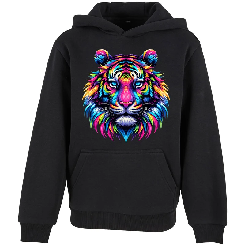 Kids Hoodie - Neon Löwe - fluoreszierend
