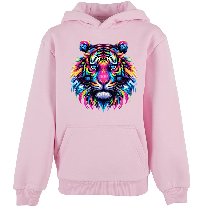 Kids Hoodie - Neon Löwe - fluoreszierend