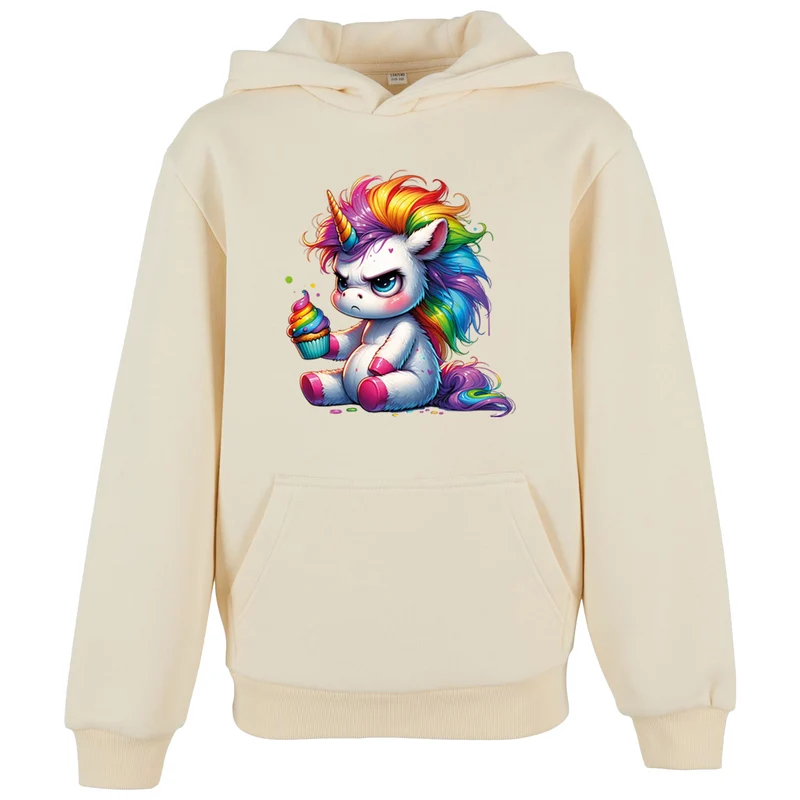Kids Hoodie - Einhorn Cupcake fluoreszierend