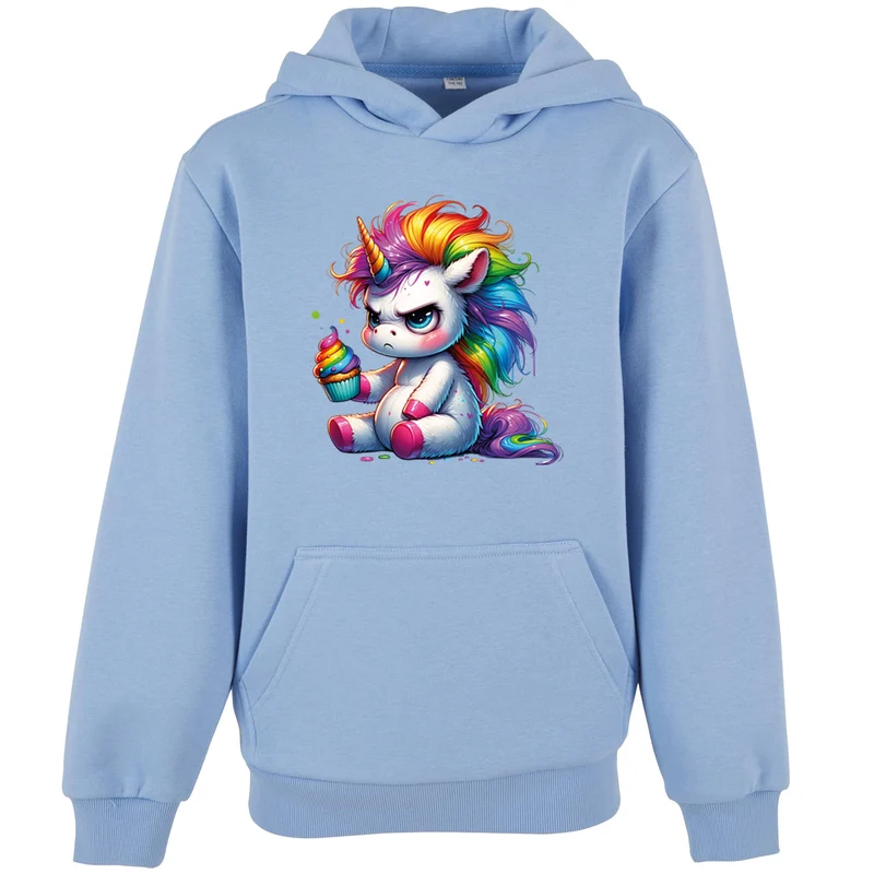 Kids Hoodie - Einhorn Cupcake fluoreszierend
