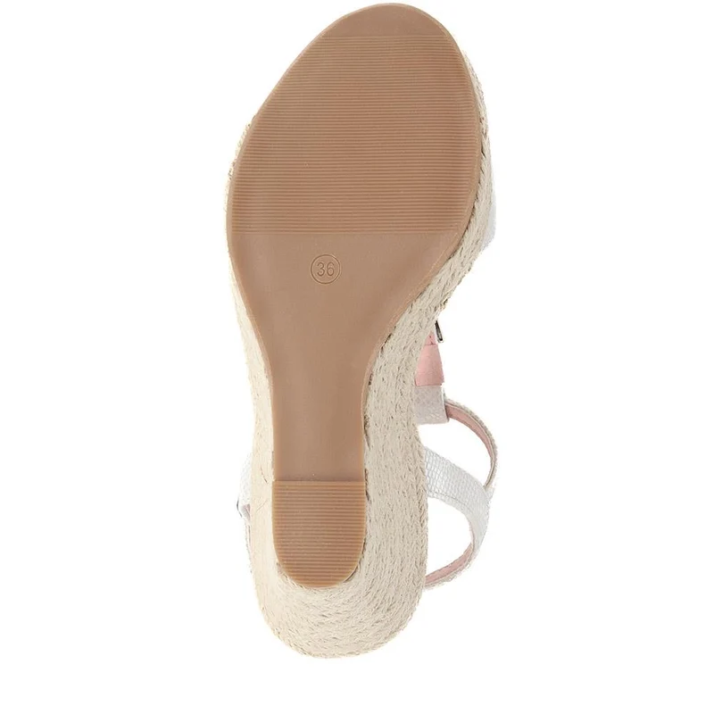 Adjustable Espadrille Sandals - BELTREN39005 / 325 518 - White Snake