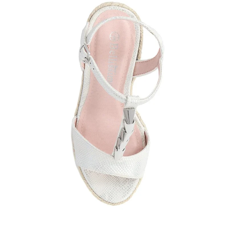 Adjustable Espadrille Sandals - BELTREN39005 / 325 518 - White Snake