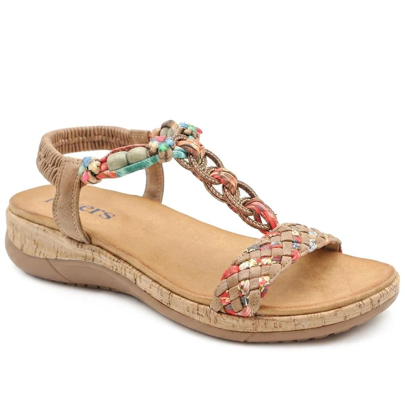 Beaded Elasticated Fit Sandals - BAIZH43020 / 329 011