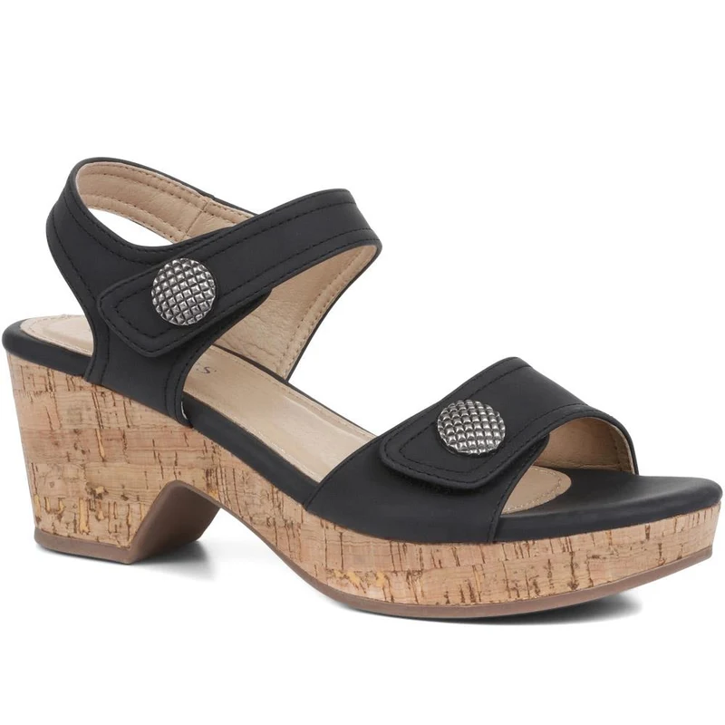 Strappy Heeled Sandals - BAIZH35053 / 321 470 - Black