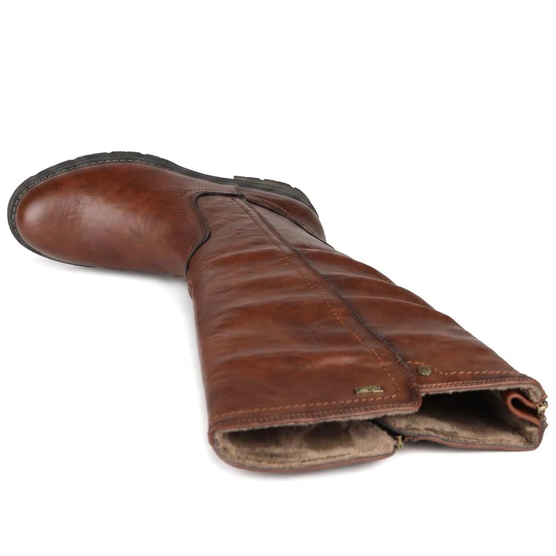 Relife Zip Up Calf Length Boots - RELIF44033 / 329 821 - Cognac