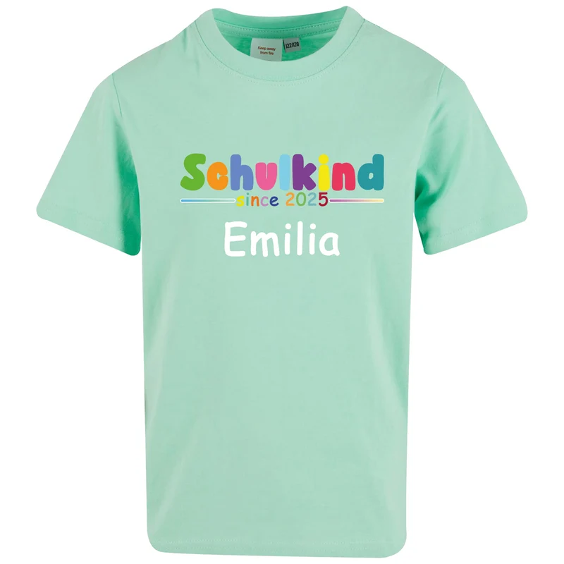 Kids T-Shirt - Schulkind 2025 Bunt mit Namen