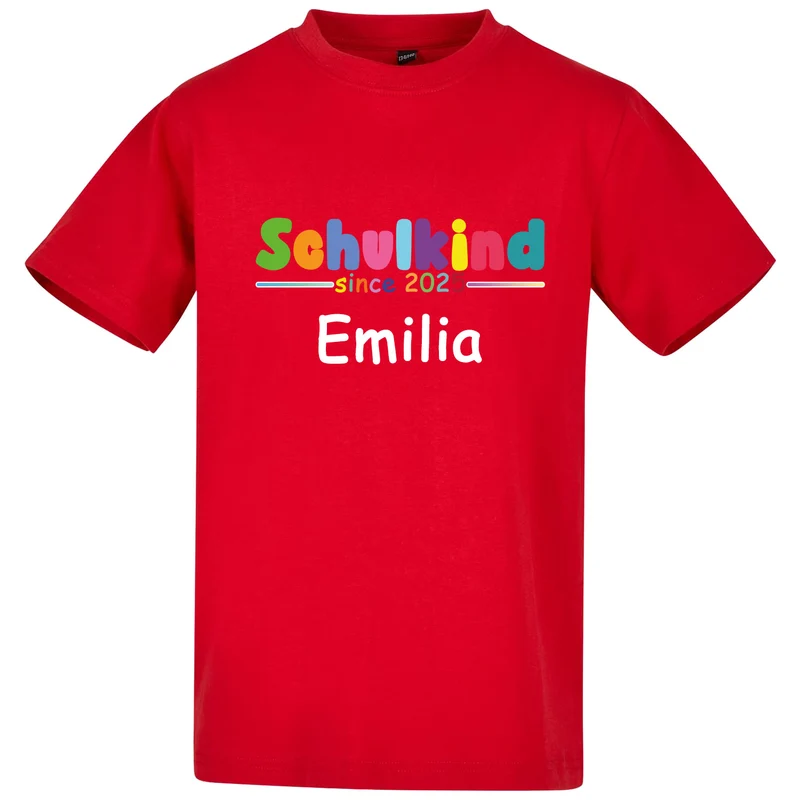 Kids T-Shirt - Schulkind 2025 Bunt mit Namen