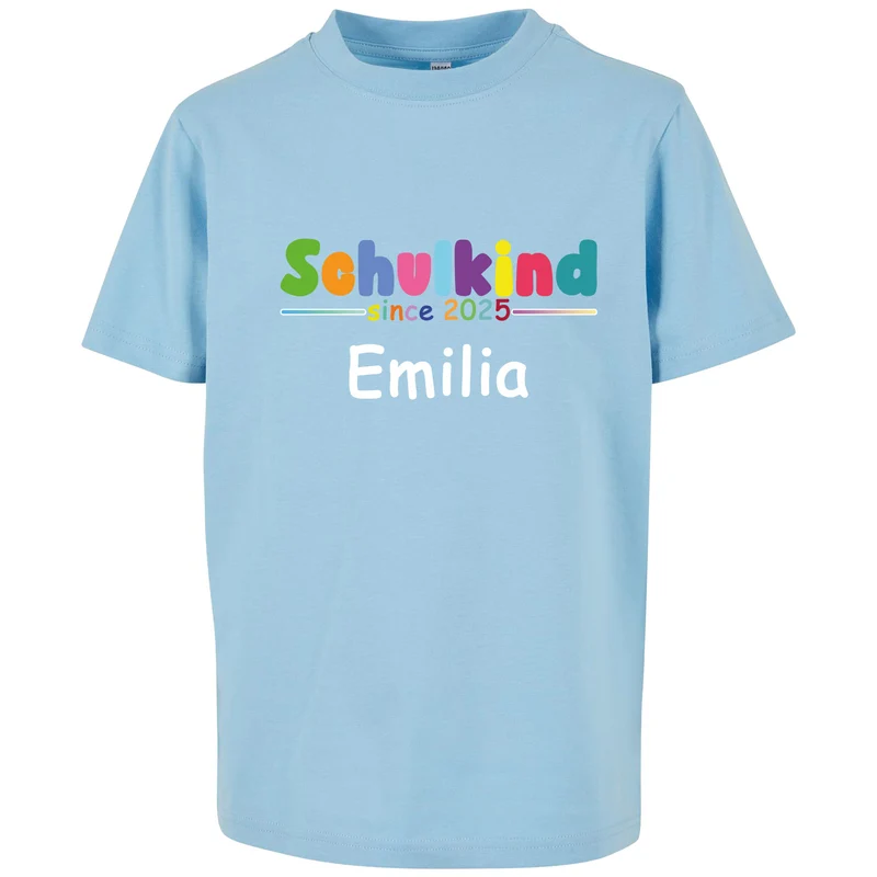 Kids T-Shirt - Schulkind 2025 Bunt mit Namen