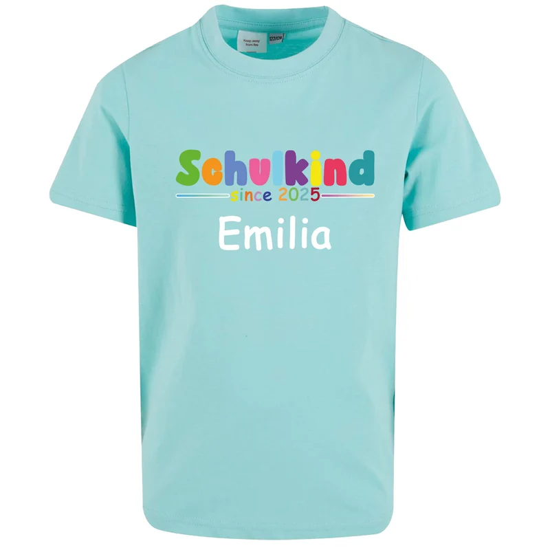 Kids T-Shirt - Schulkind 2025 Bunt mit Namen