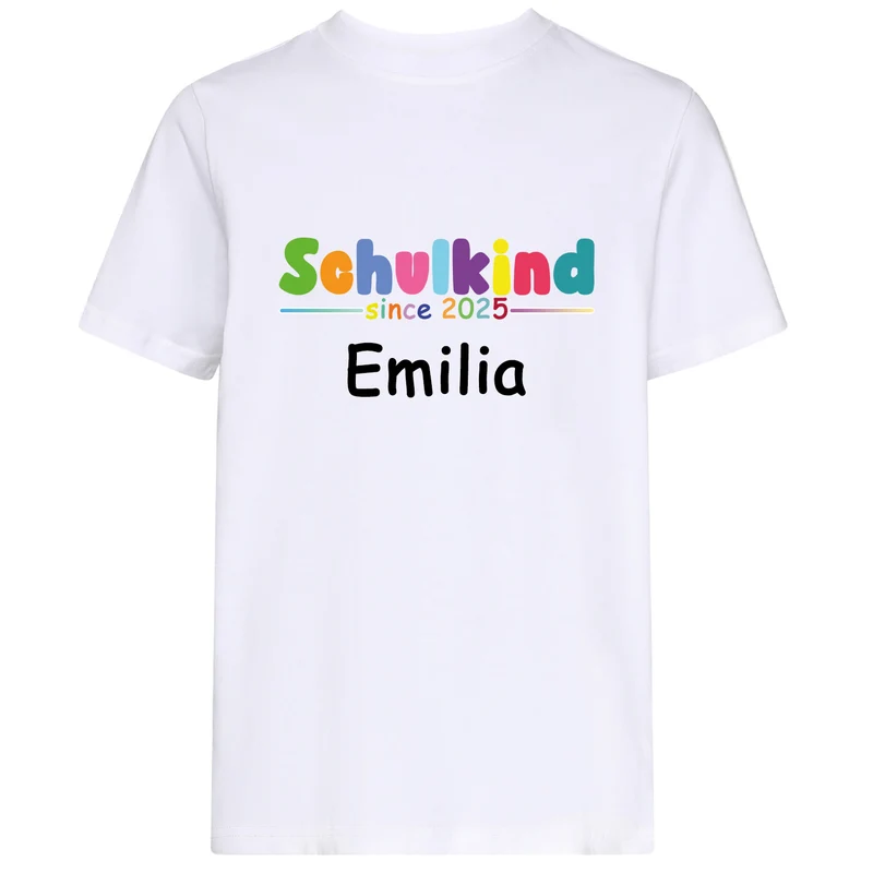 Kids T-Shirt - Schulkind 2025 Bunt mit Namen