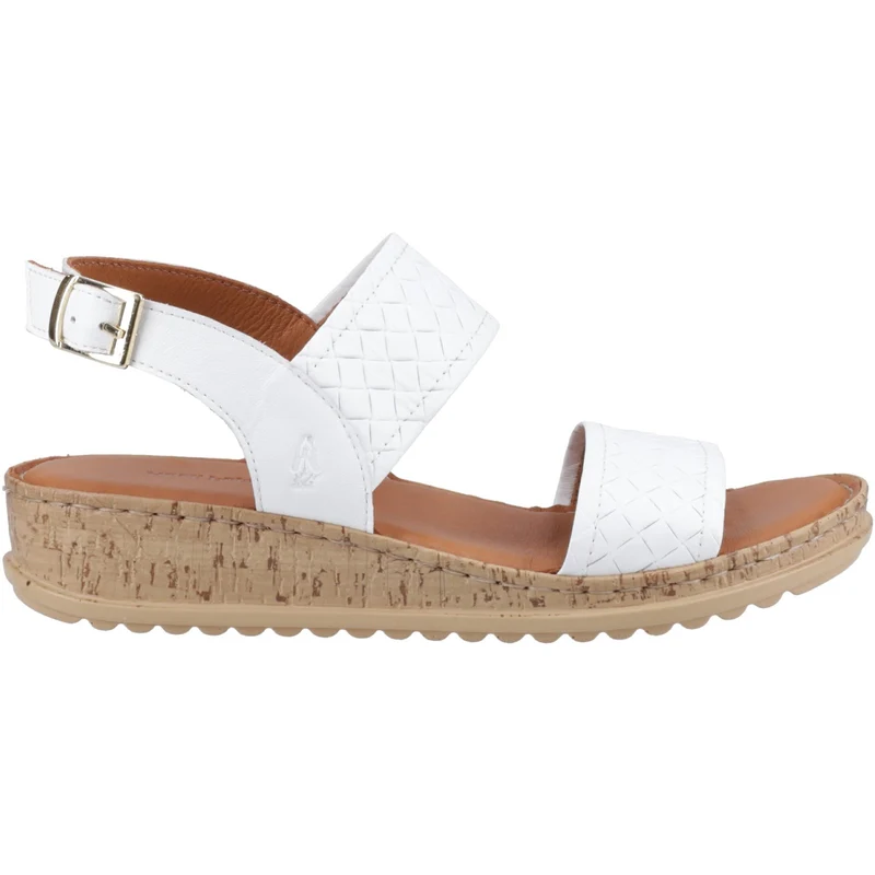 Hush Puppies Damen-Sandalen aus gewebtem Ebenholz | Weiß