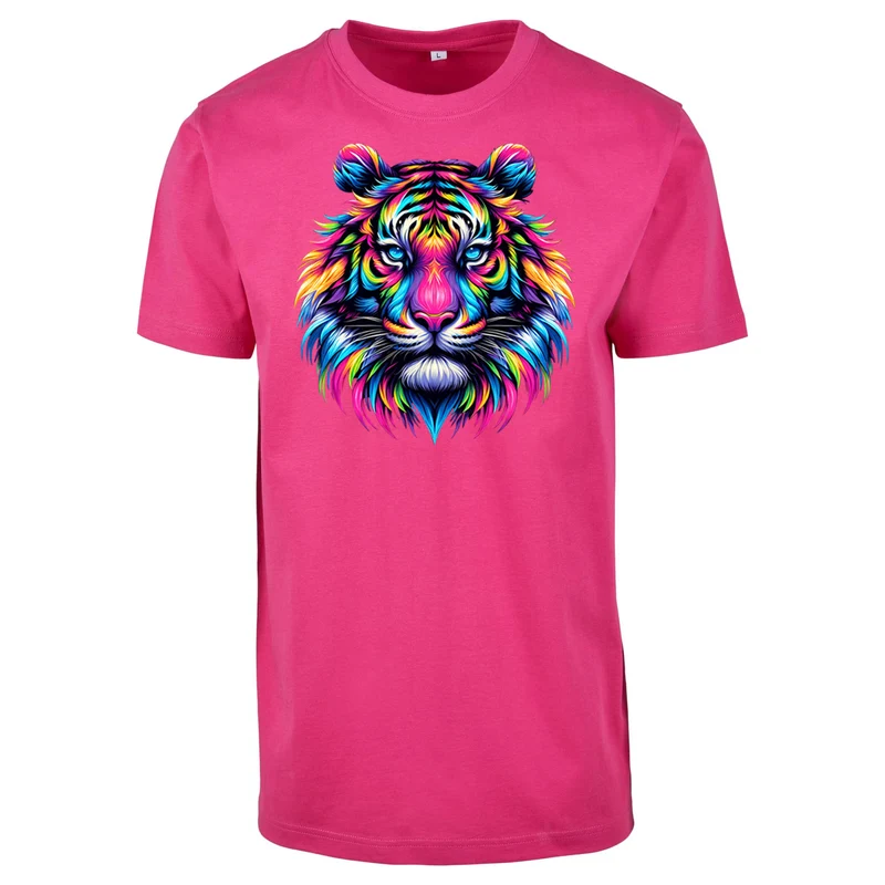 T-Shirt Shirt - Neon Löwe - fluoreszierend