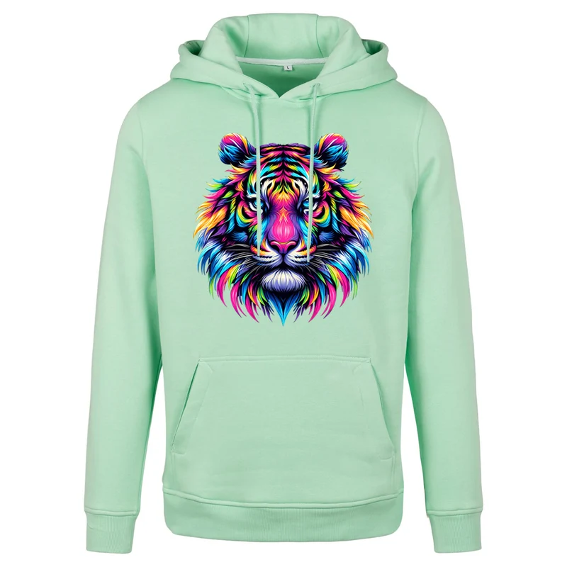 Hoodie - Neon Löwe - fluoreszierend