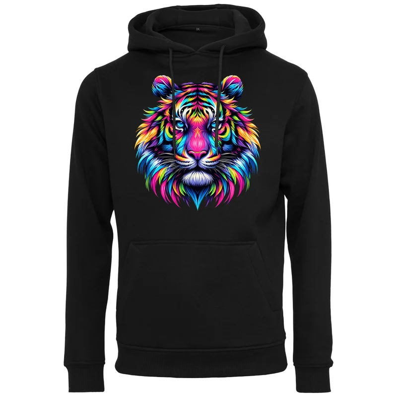Hoodie - Neon Löwe - fluoreszierend