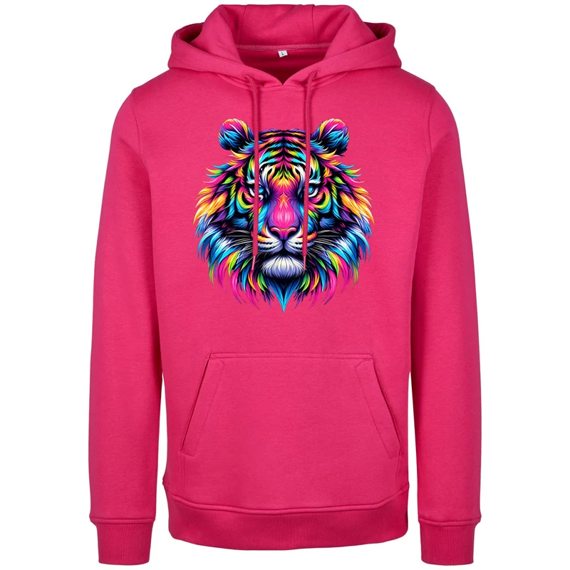Hoodie - Neon Löwe - fluoreszierend