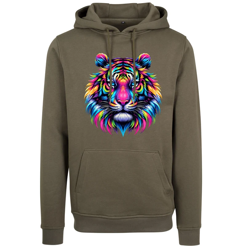 Hoodie - Neon Löwe - fluoreszierend