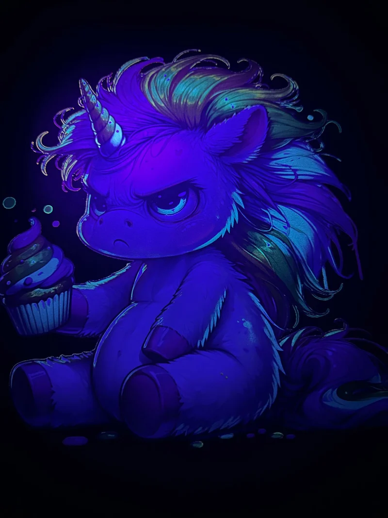Ladies Oversized Sweatshirt - Einhorn Cupcake fluoreszierend