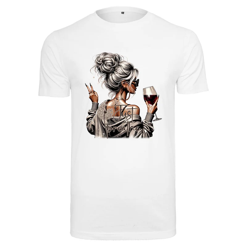 Just Breath T-Shirt – Damen Shirt mit stilvollem Fashion-Print