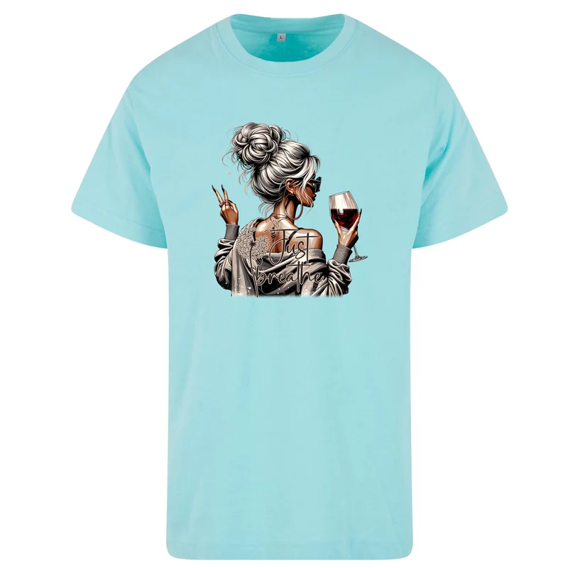 Just Breath T-Shirt – Damen Shirt mit stilvollem Fashion-Print