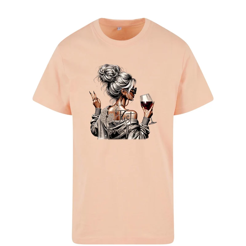 Just Breath T-Shirt – Damen Shirt mit stilvollem Fashion-Print