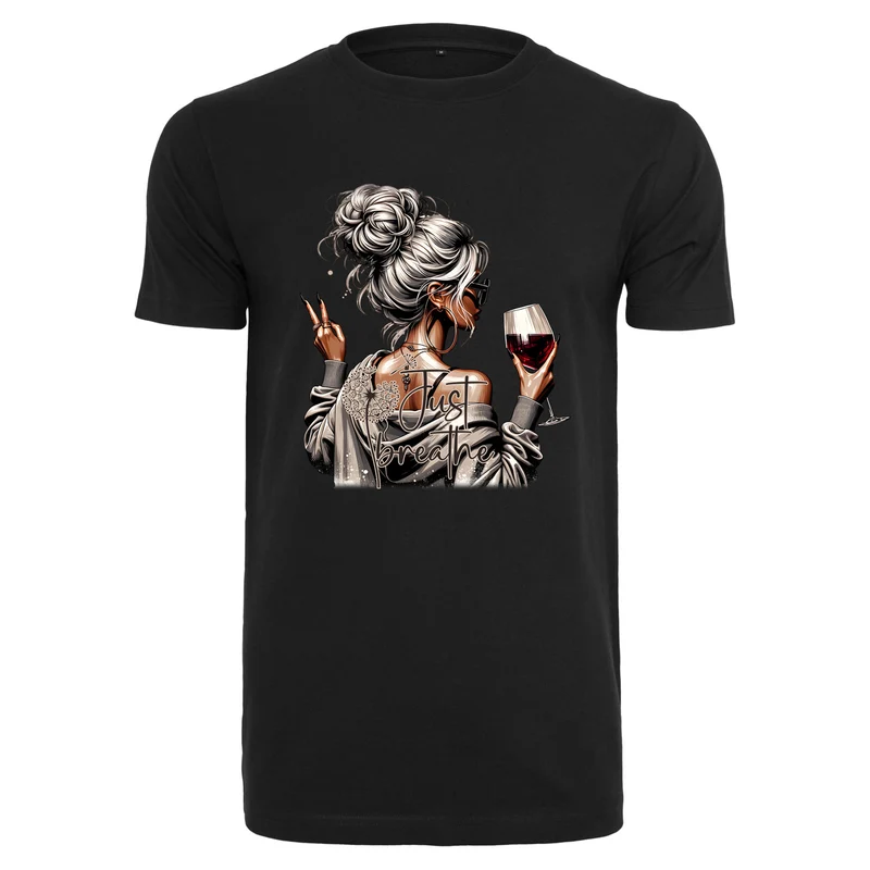 Just Breath T-Shirt – Damen Shirt mit stilvollem Fashion-Print